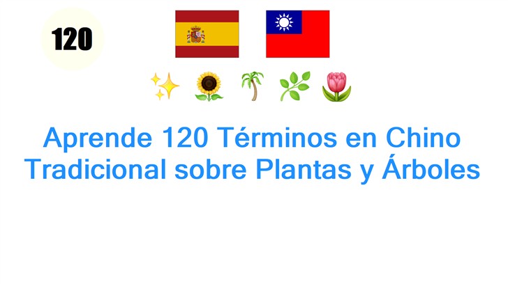 Aprende 120 Términos en Chino Tradicional sobre Plantas y Árboles